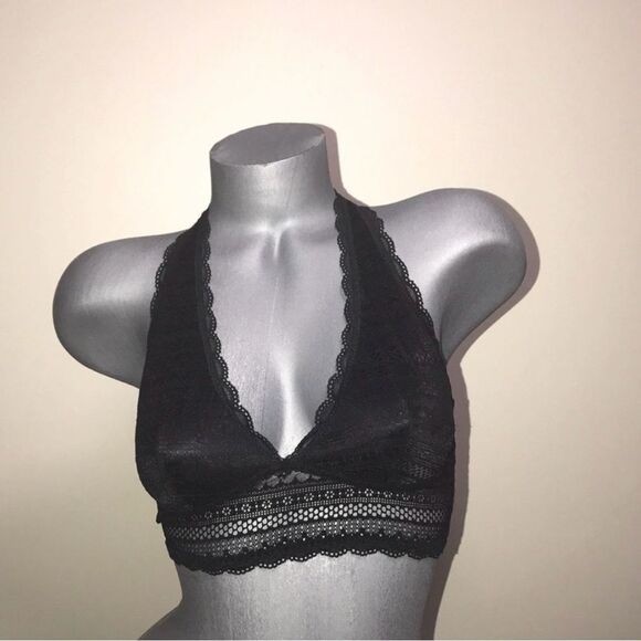 Victorias Secret Unlined Halter Wireless Lace Bralette Bra Small. NWT - Picture 2 of 7